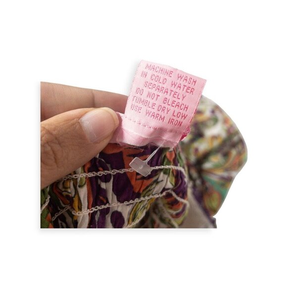 Shes Cool Vintage Y2K Floral Paisley Sundress Cotton Lined Adjustable Straps SZ - Picture 4 of 9